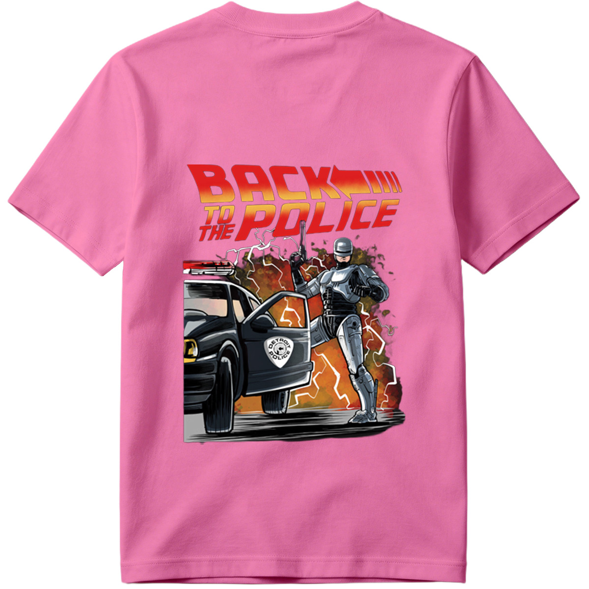 Back to the Police: RoboCop and Detroit Police Car - Tee