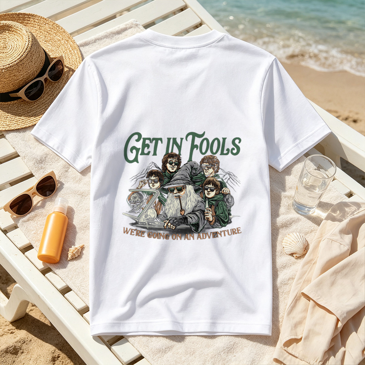 The Lord of the Rings: Frodo, Sam, Merry, Pippin, and Gandalf with a Modern Twist - Tee