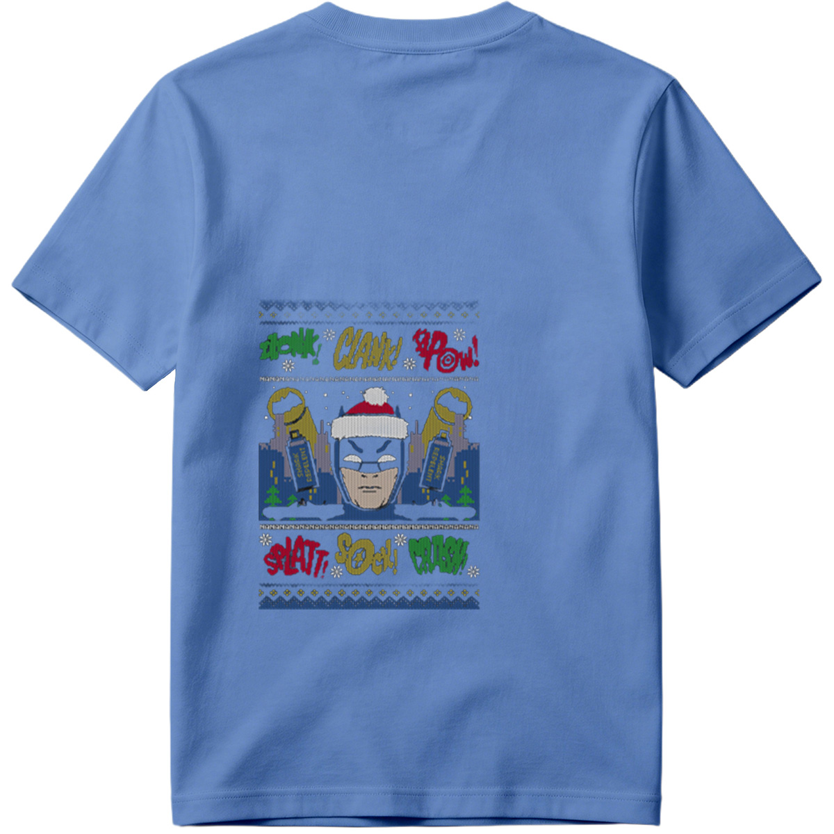Batman Christmas Sweater with Comic Sound Effects - Tee