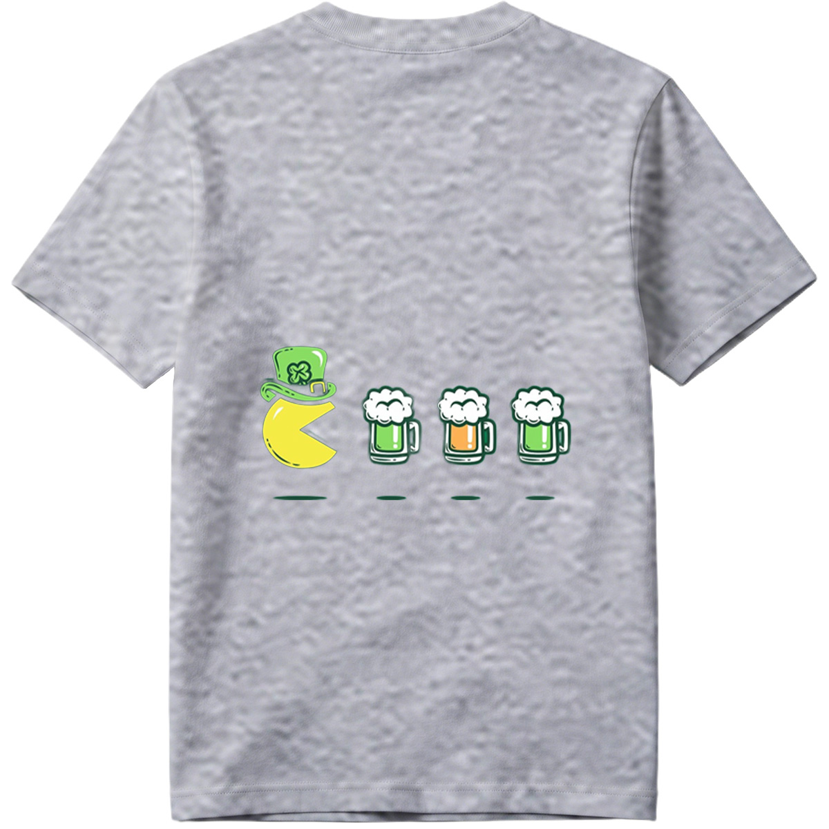 Pac-Man Wears a Leprechaun Hat and Approaches Beer Mugs - Tee