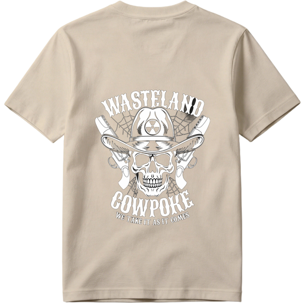 Wasteland Cowpoke: Skull with Cowboy Hat and Revolvers - Tee