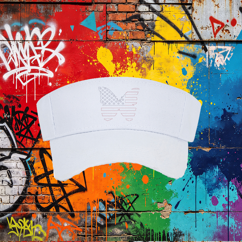 Unisex Classic Mesh Hat with American Flag Butterfly Print Design - Lightweight Breathable Sun Hat for Outdoor Activities, Perfect for Men and Women on Beach, Camping, Fishing, and Travel