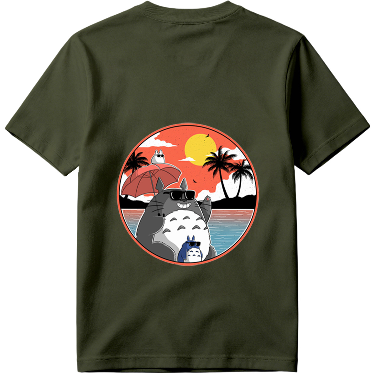 Totoro Family Beach Sunset - Tee