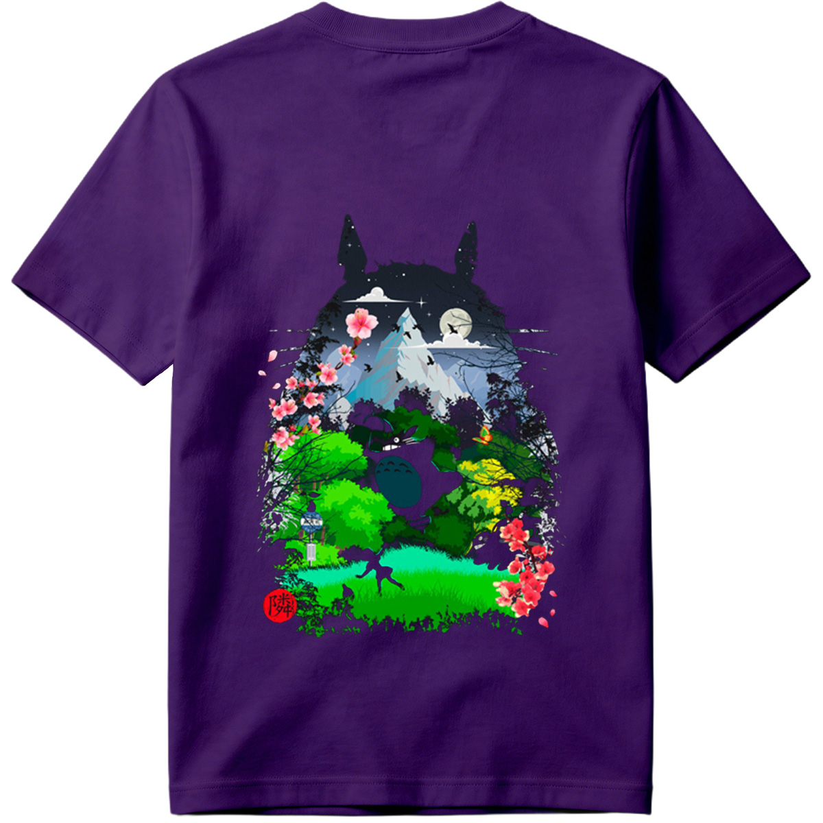 Totoro in the Cherry Blossom Garden - Tee