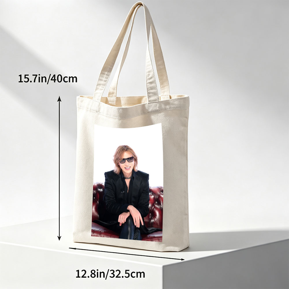 Yoshiki from X Japan Sitting on a Red Leather Couch Wearing Sunglasses and a Black Suit - Canvas tote bags