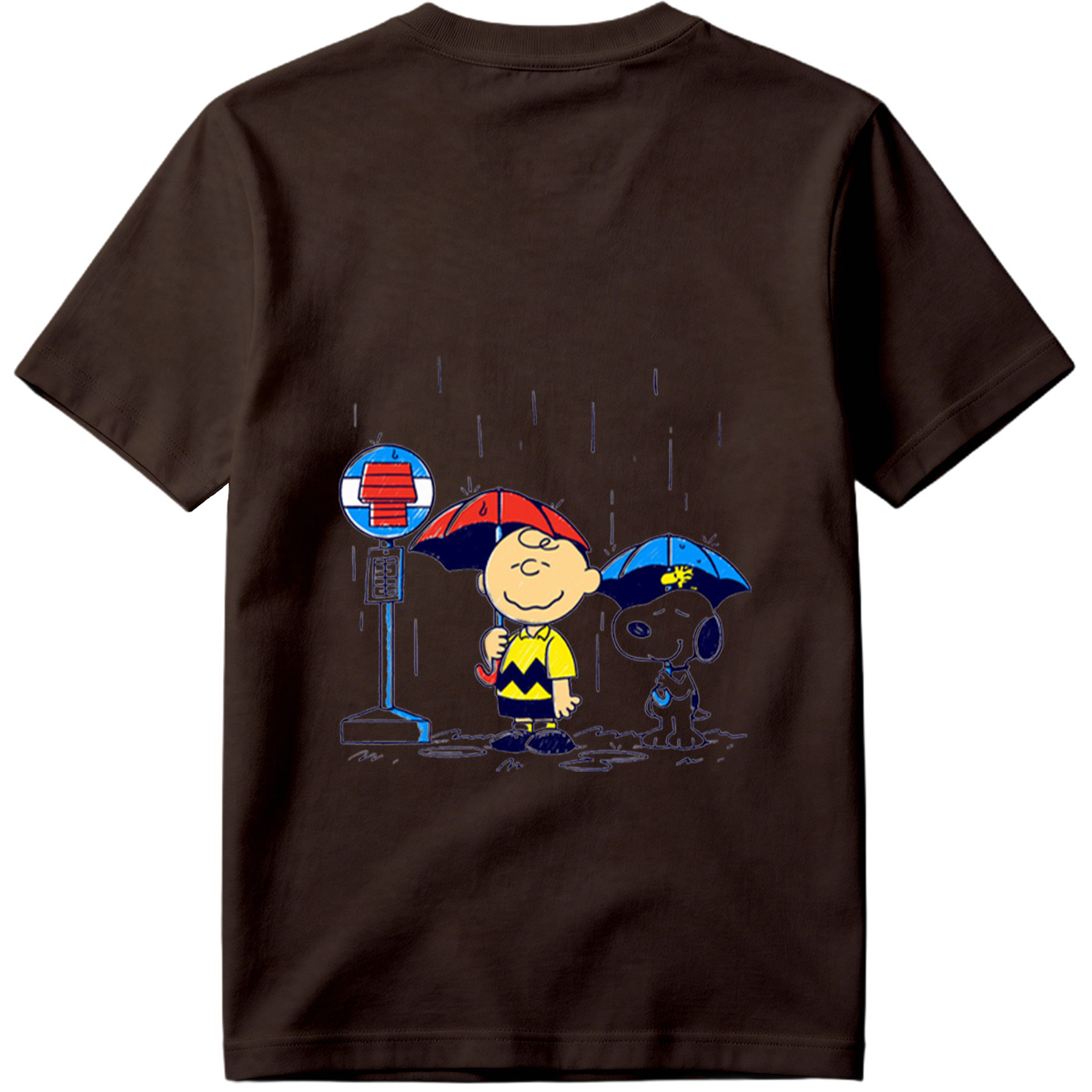 Peanuts: Charlie Brown and Snoopy in the Rain - Tee