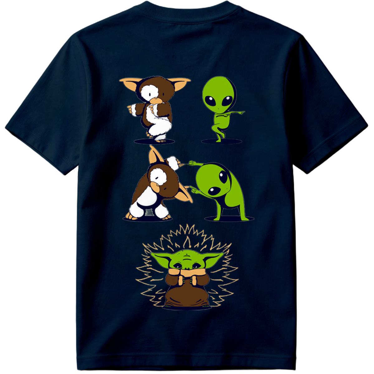 Diddy Kong, Alien, and Baby Yoda in Playful Poses - Tee