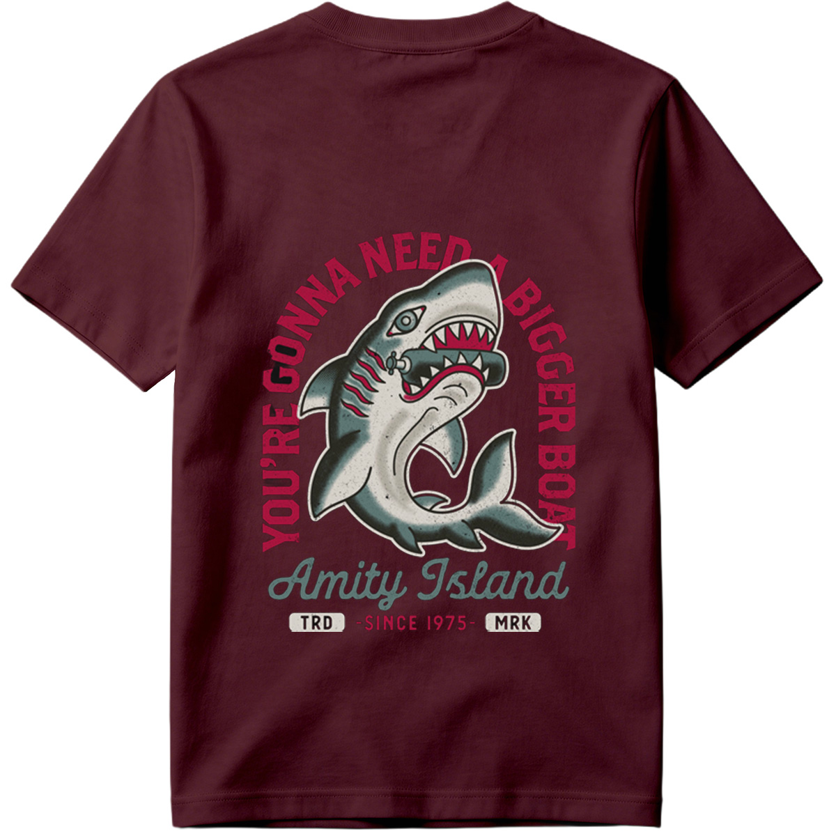 Jaws - Amity Island Shark Design - Tee