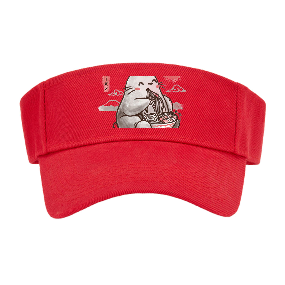 Totoro Enjoying Ramen Under a Red Moon -  Visor cap