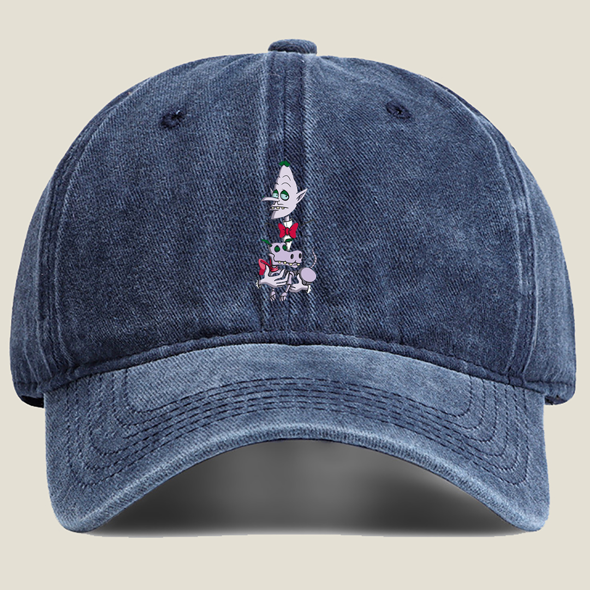 The Count and his Pet Bat - Washed Denim - Baseball Cap