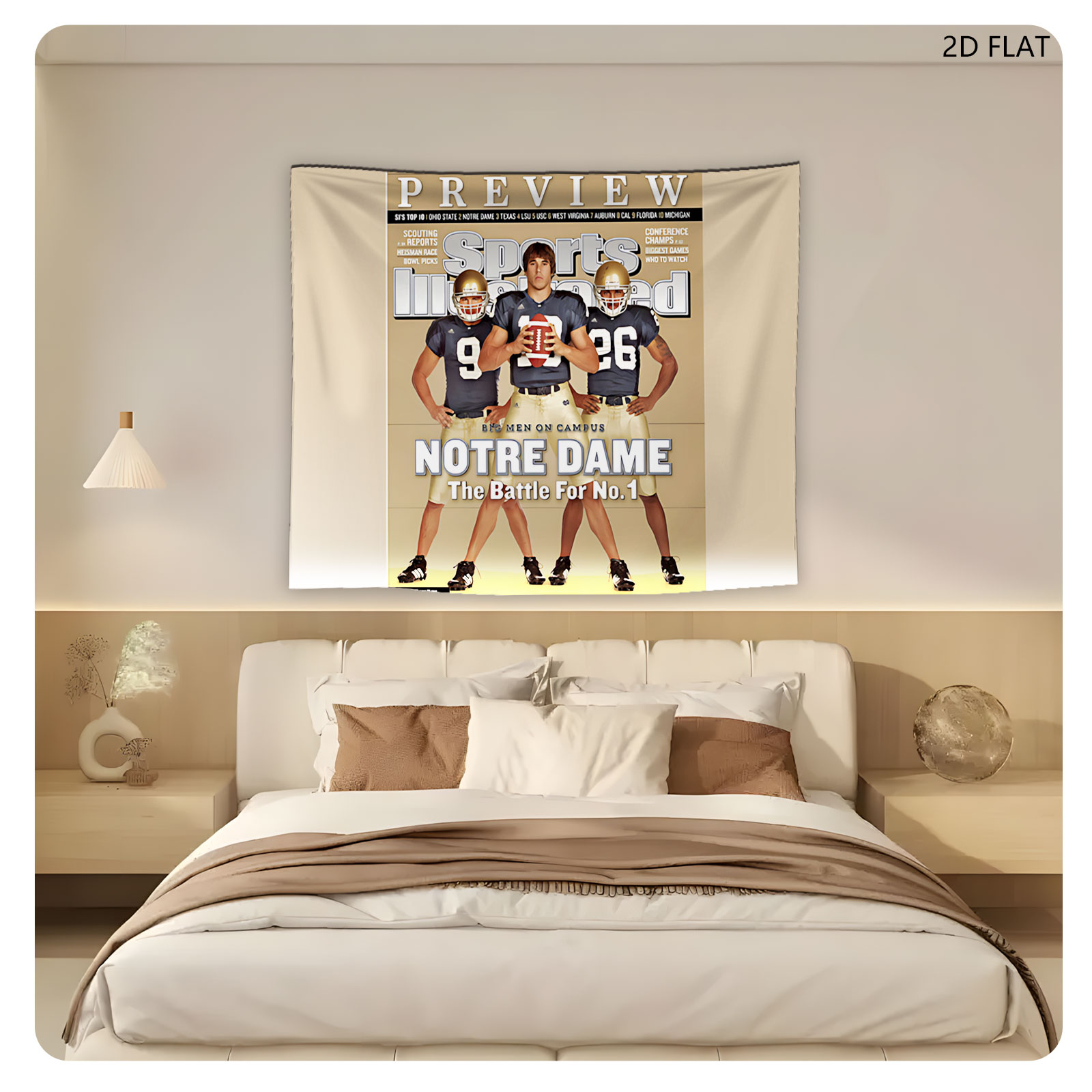 Notre Dame Football: The Battle for No. 1 – Tom Zbikowski, Brady Quinn, Travis Thomas - Tapestry