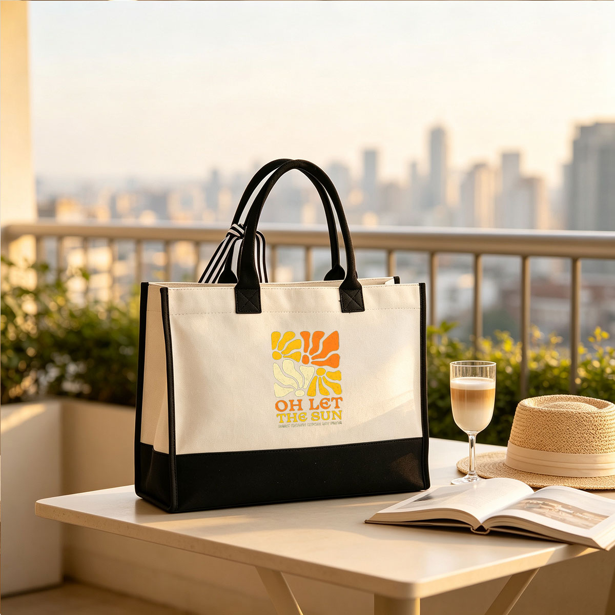 Oh Let The Sun Beat Down Upon My Face - Canvas patchwork gift tote bag
