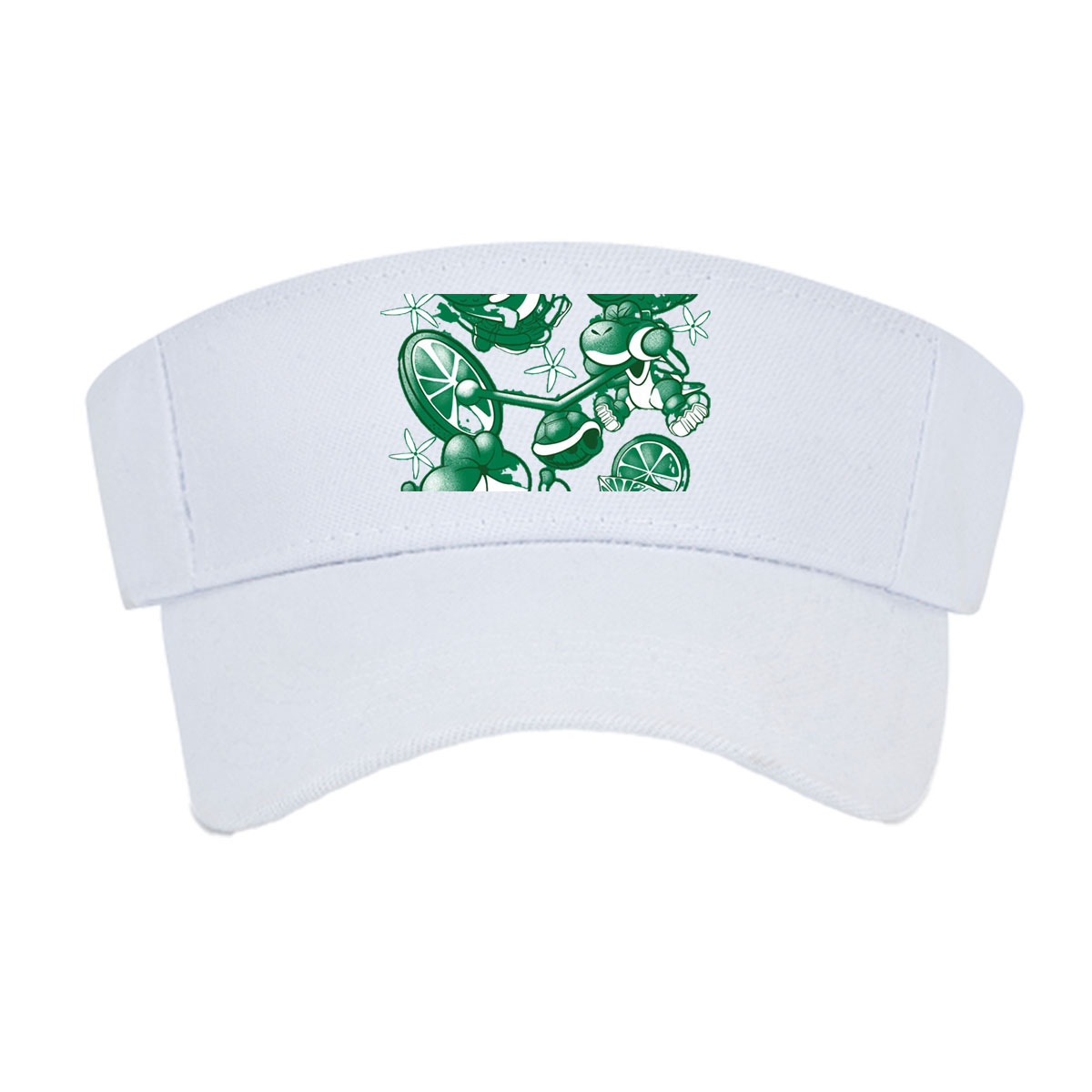 Green Koopas Riding Citrus Bikes with Starbursts -  Visor cap