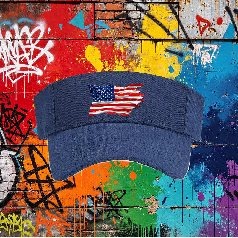 Unisex Classic Mesh Visor Hat with USA Flag Print - Lightweight Sun Protection Cap for Outdoor Activities, Perfect for Men and Women Who Love Patriotic Style and Casual Wear