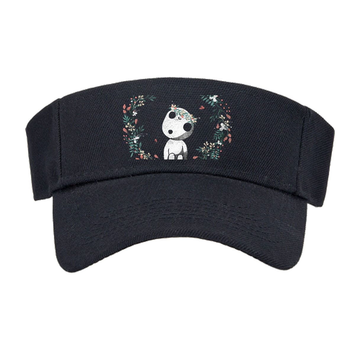 Cute Panda with Floral Crown in Wreath -  Visor cap