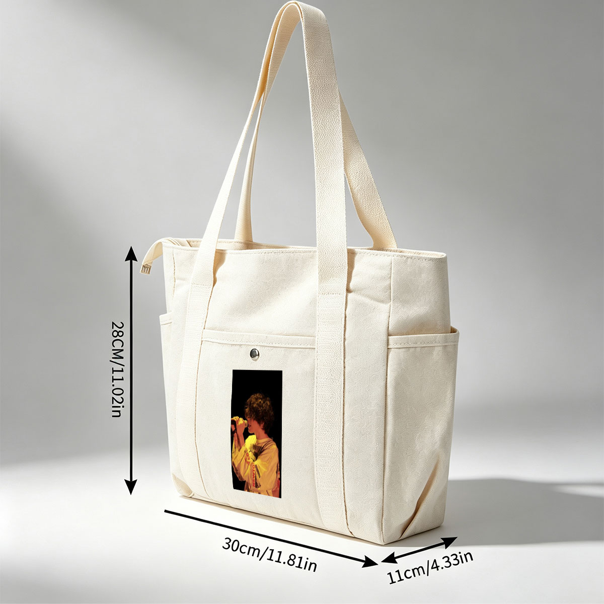 Harry Styles Singing on Stage in a Yellow Outfit with Microphone - Multi-pocket bags