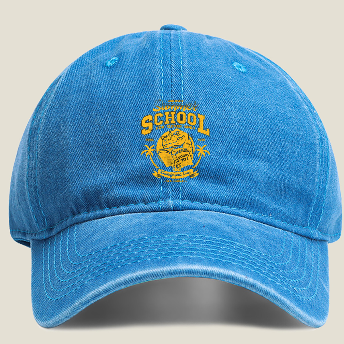 Jurassic Summer School for Clever Girls - Isla Nublar - Washed Denim - Baseball Cap