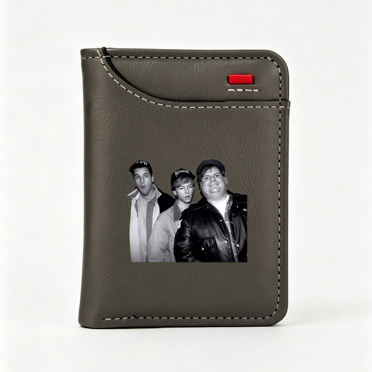 The Three Stooges in a Modern Twist: Adam Sandler, Chris Farley, and Dana Carvey Reimagined - Vertical Style Wallet