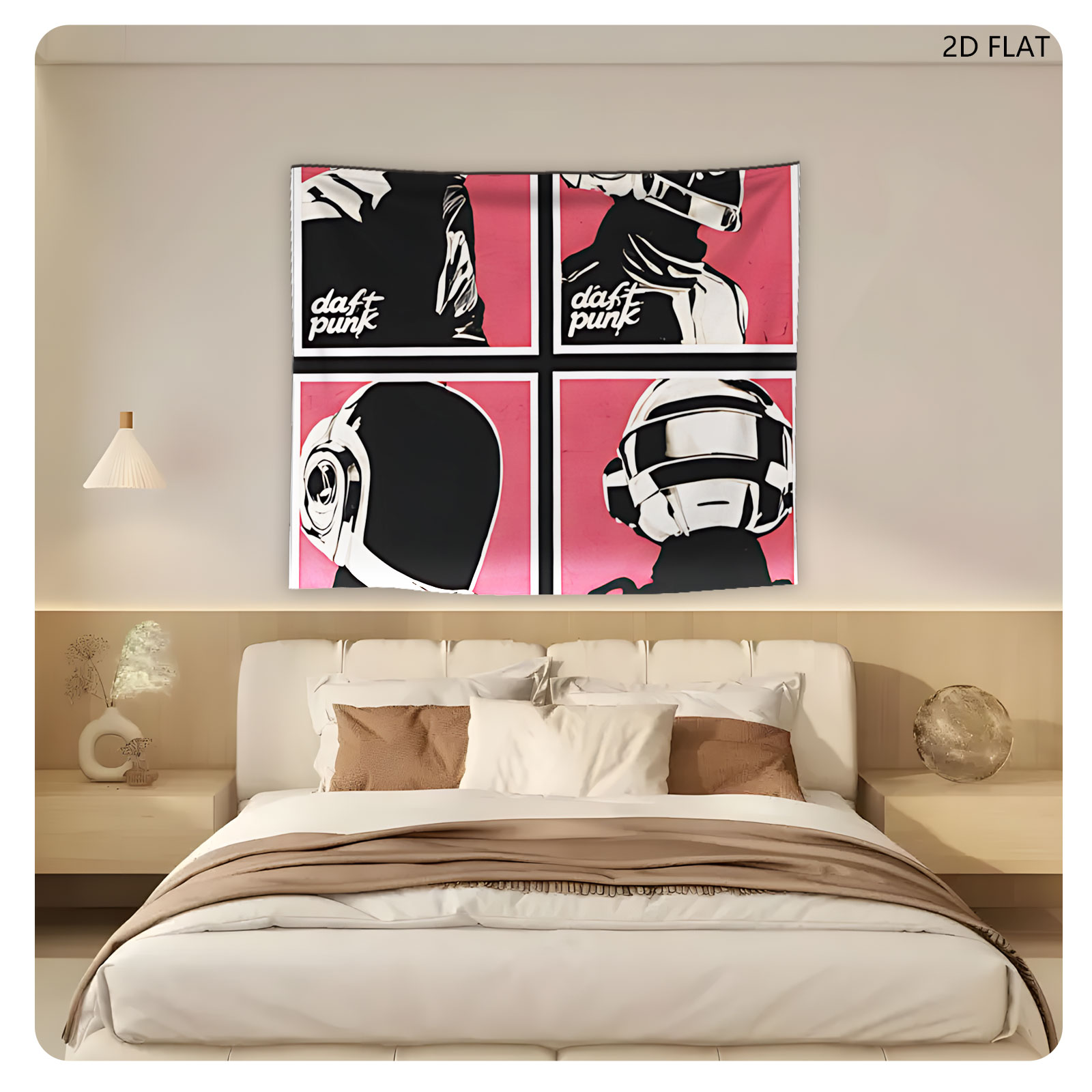 Daft Punk: Iconic Helmeted Duo in Four Distinct Poses - Tapestry