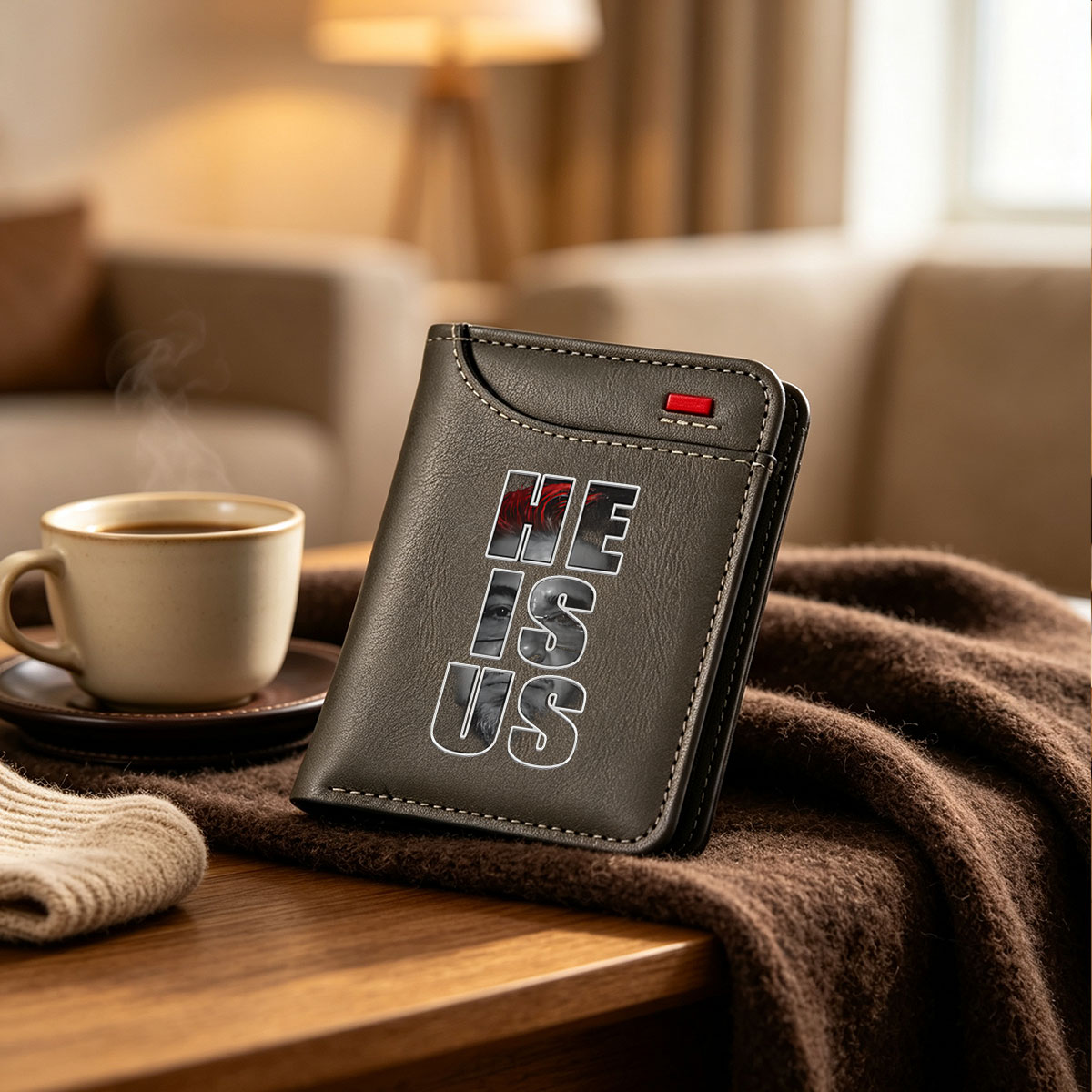 He Is Us: Portrait Typography Art - Vertical Style Wallet