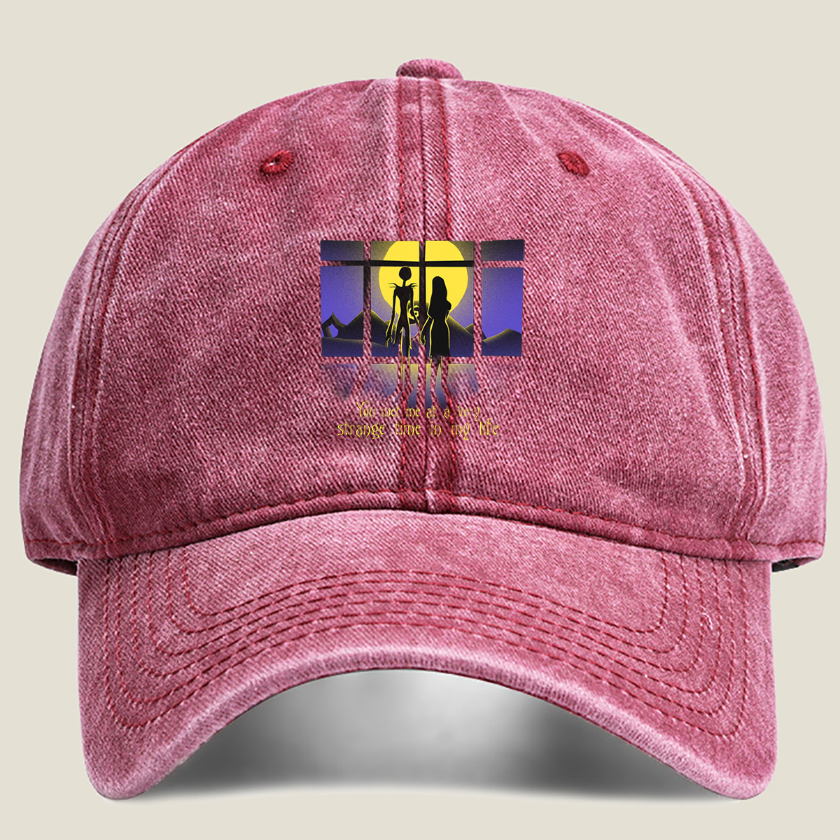 The Nightmare Before Christmas - Jack and Sally - Washed Denim - Baseball Cap