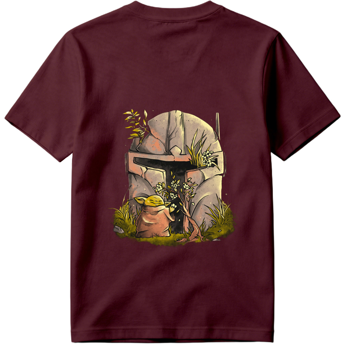 Yoda and Mandalorian Helmet Garden - Tee
