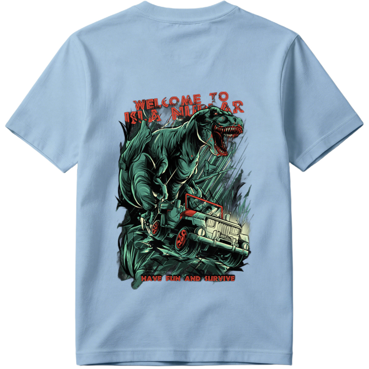 Jurassic Park T-Rex vs Jeep: Welcome to Isla Nublar - Tee