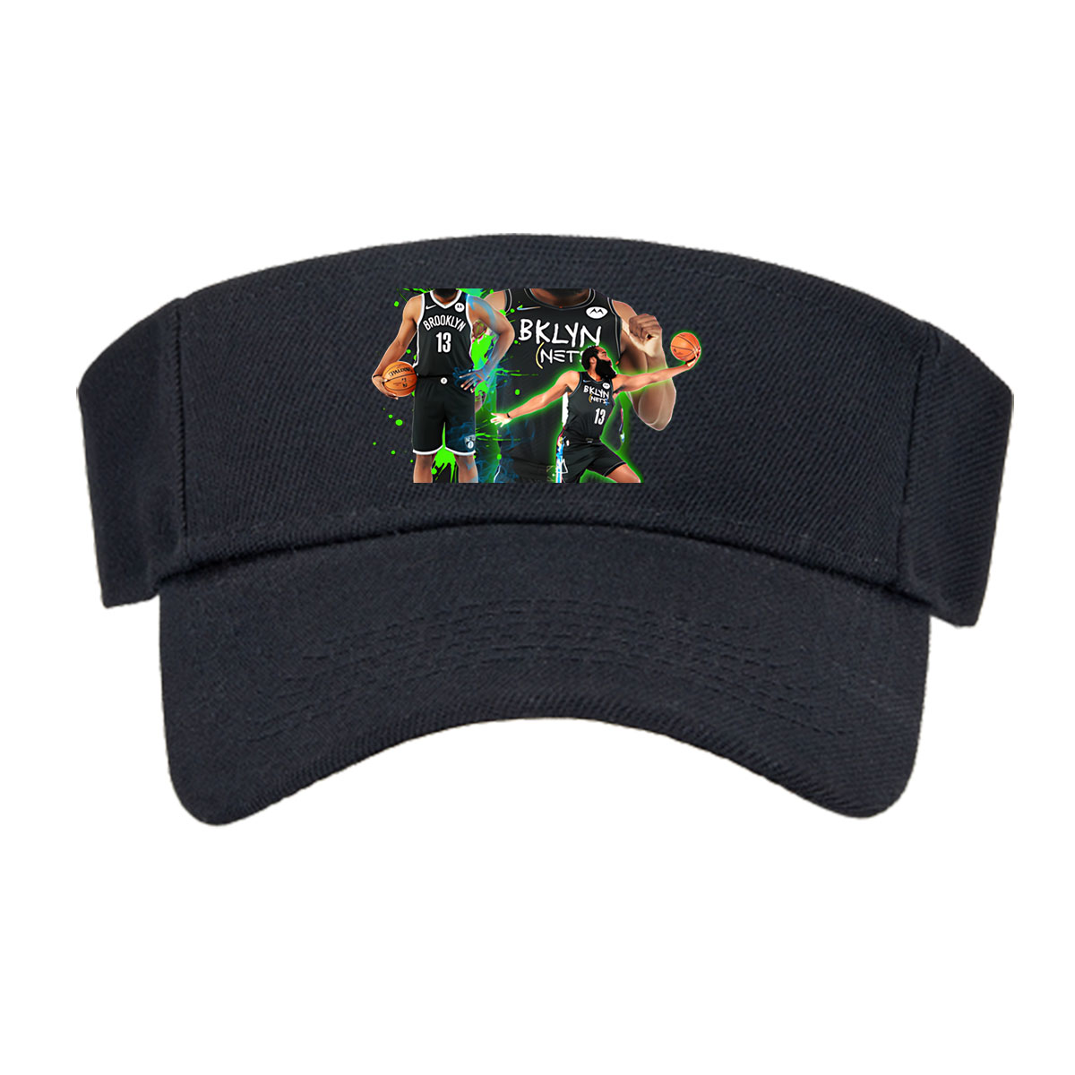 James Harden in Brooklyn Nets Jersey, Dynamic Basketball Action Pose -  Visor cap