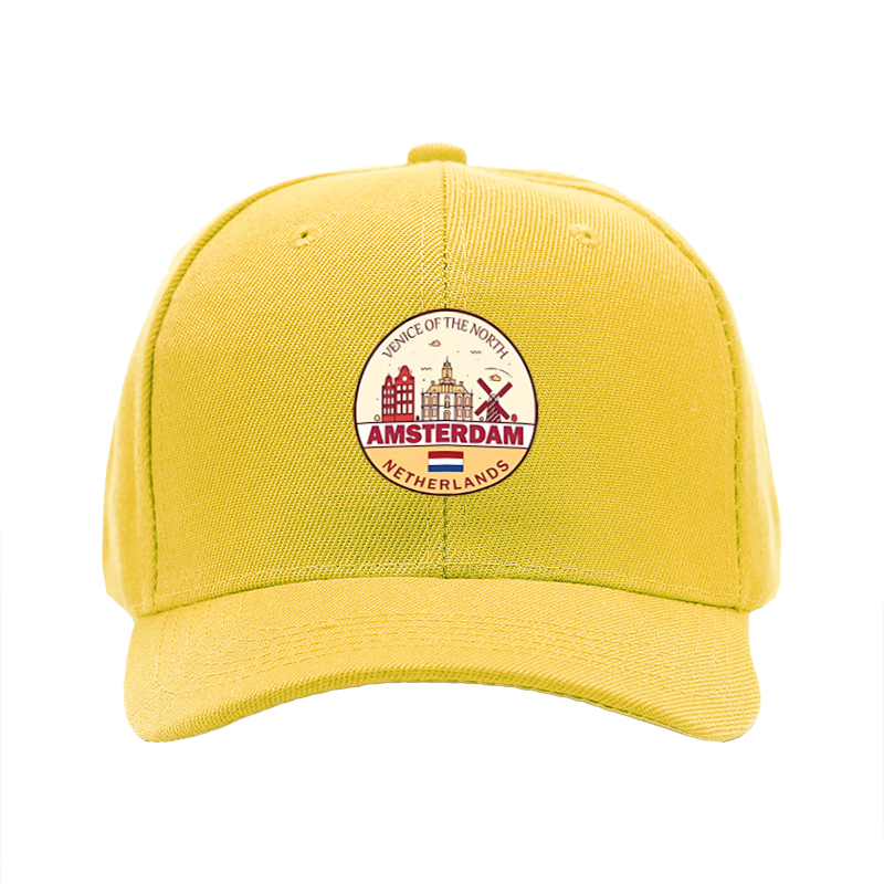 1pc New Baseball Cap Amsterdam Cityscape Print Venice of the North Design Unisex Adjustable Hat for Travel Outdoor Activities Adults and Teens