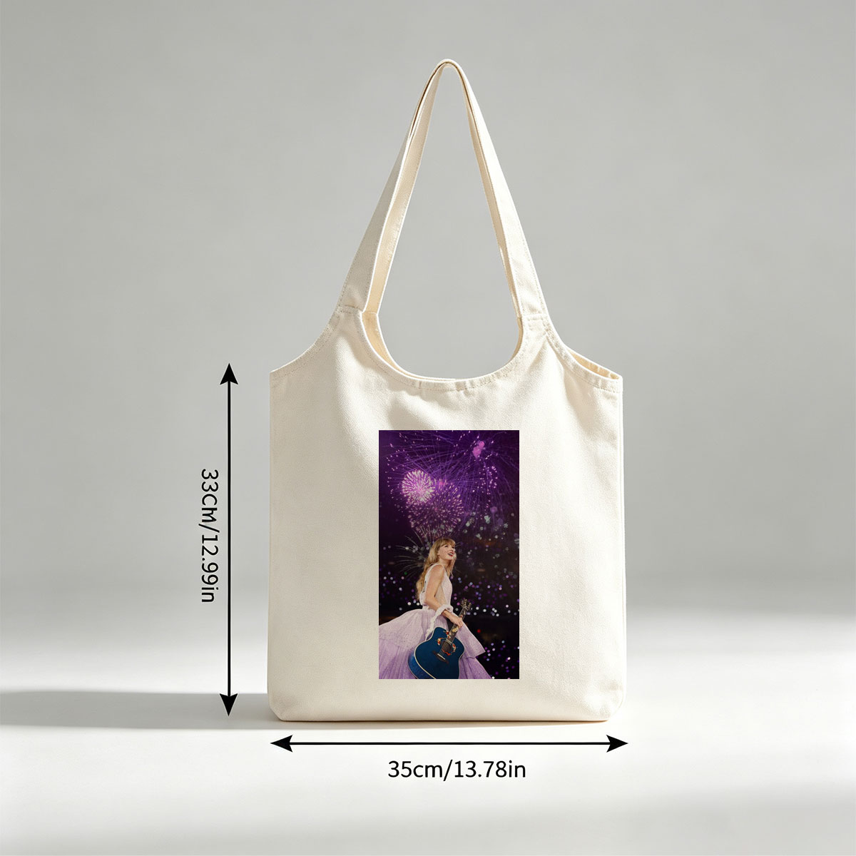 Taylor Swift Live Performance with Fireworks and Acoustic Guitar - Canvas shoulder bags/