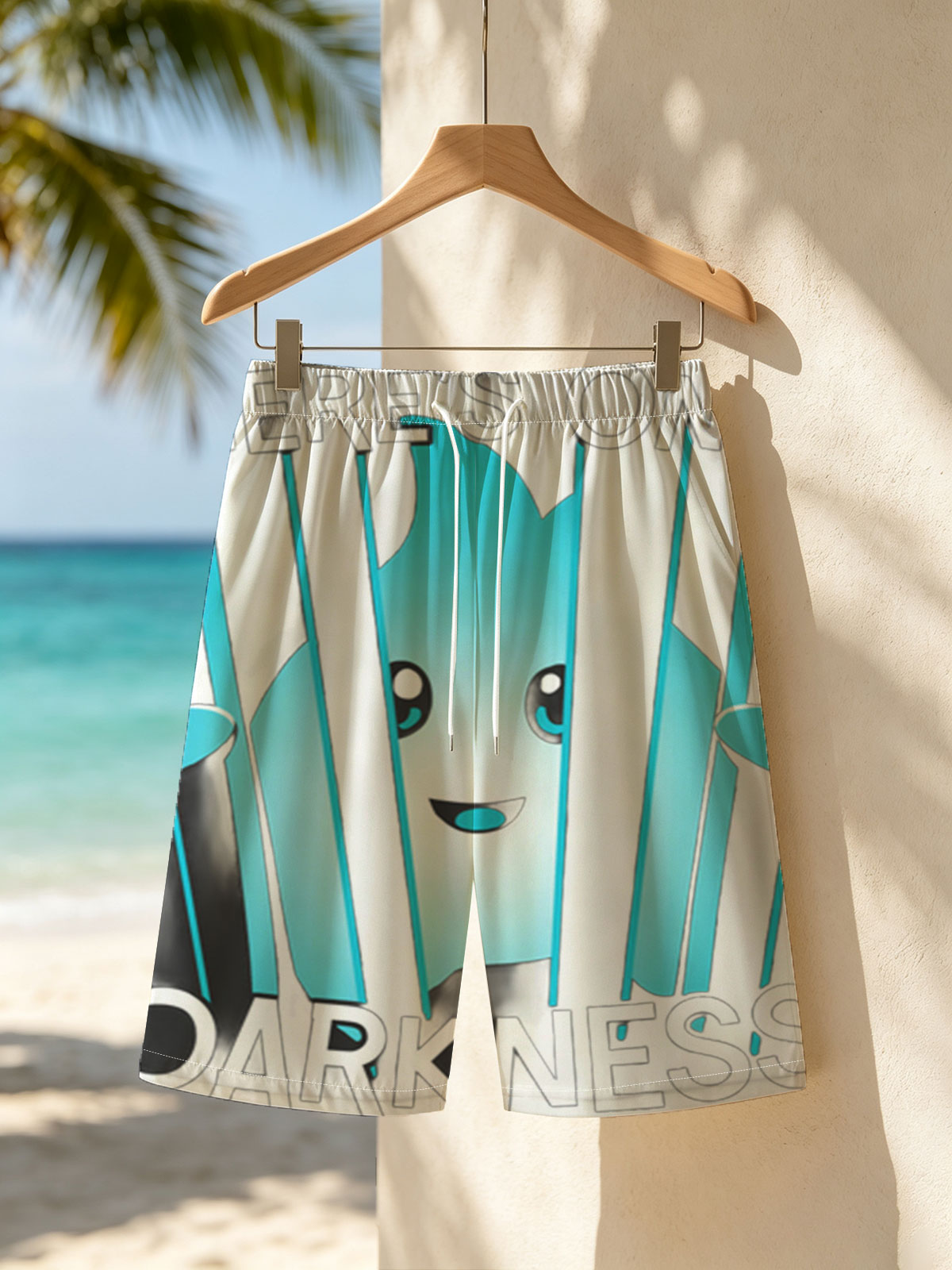 There's Only Darkness: Blue Character Behind Bars -  Beach shorts