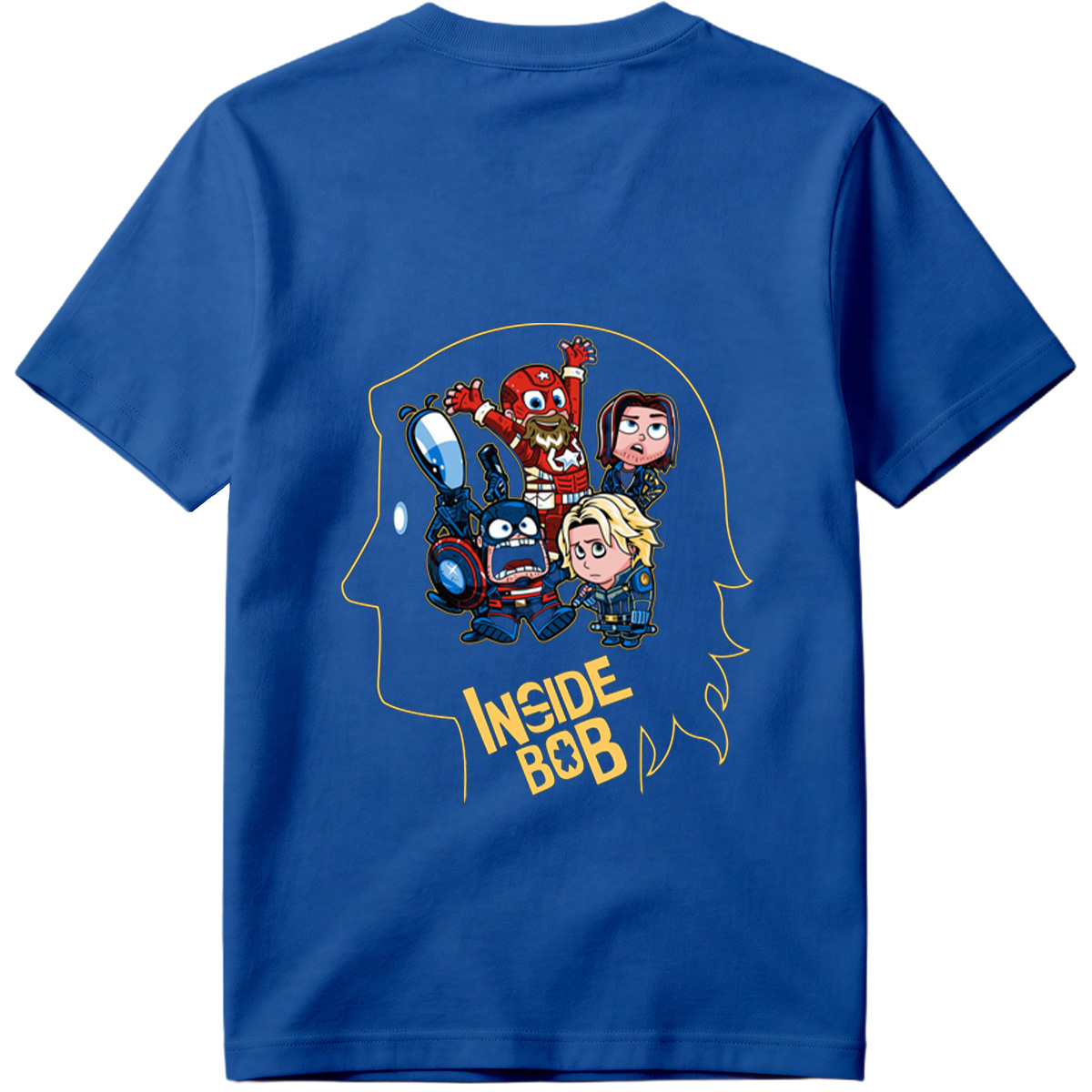 Inside Bob: Captain America, Black Widow, and Thor in Chibi Style - Tee