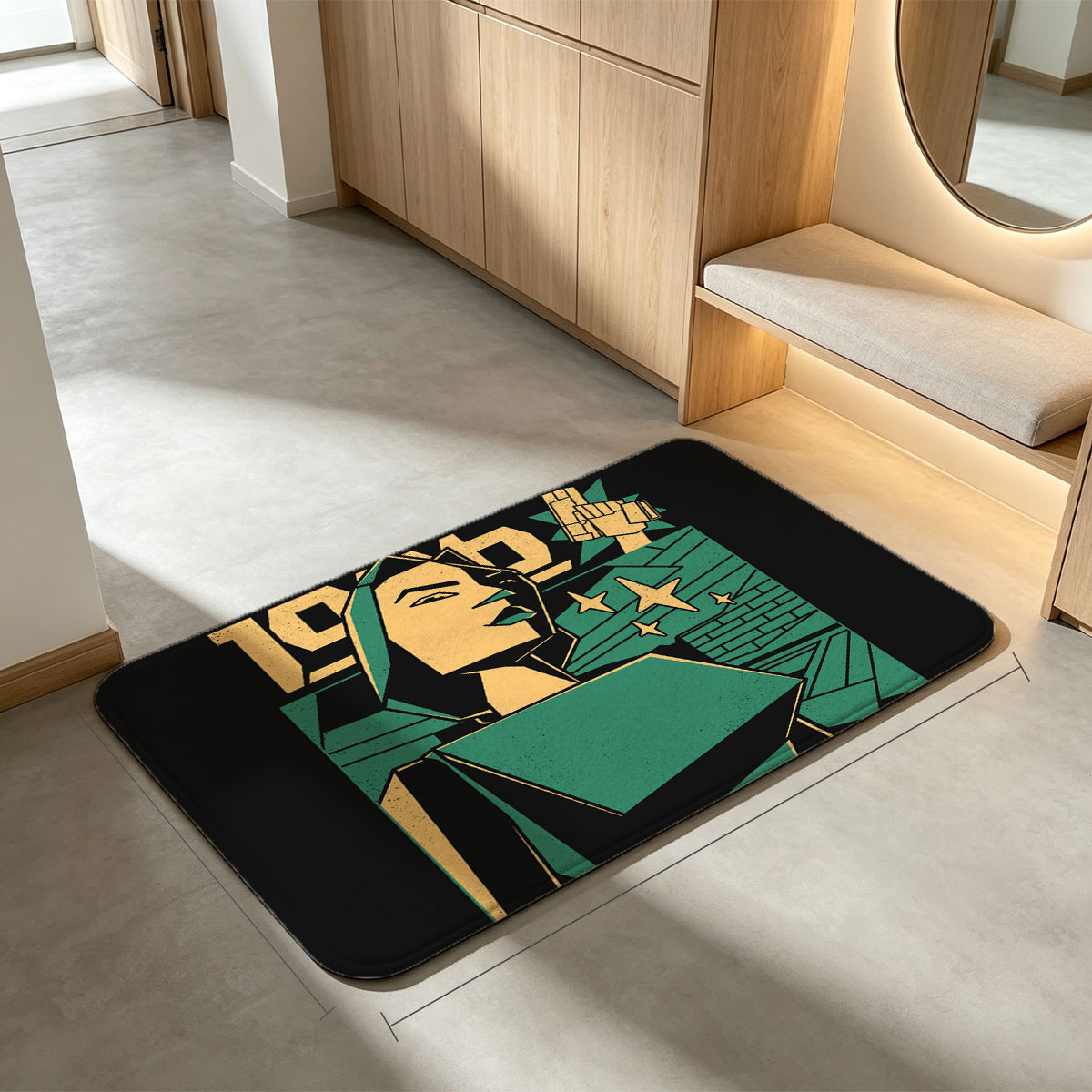 1984: A Woman's Defiance in a Dystopian World - Flannel floor mat