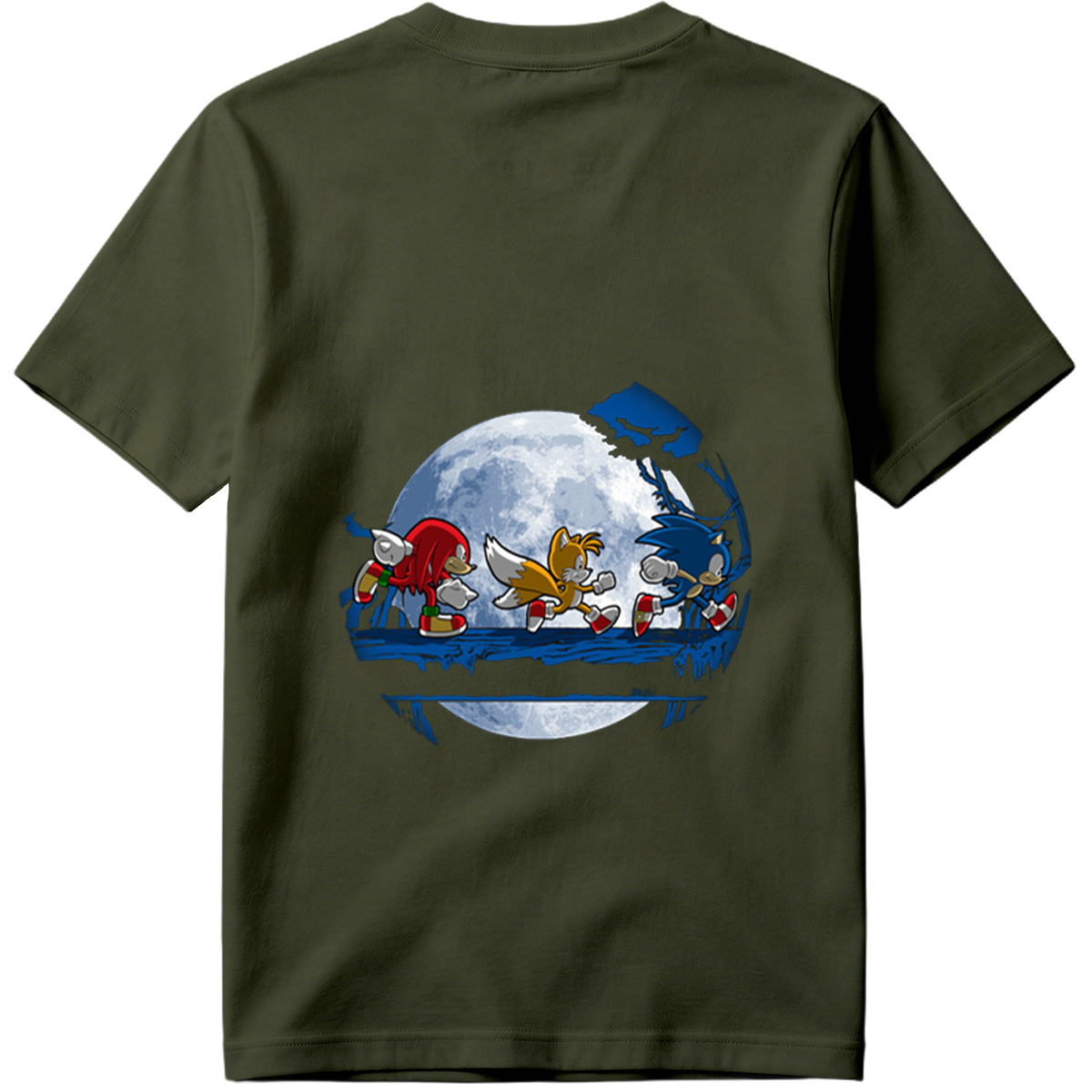 Sonic, Tails, and Knuckles Running Under the Moon - Tee