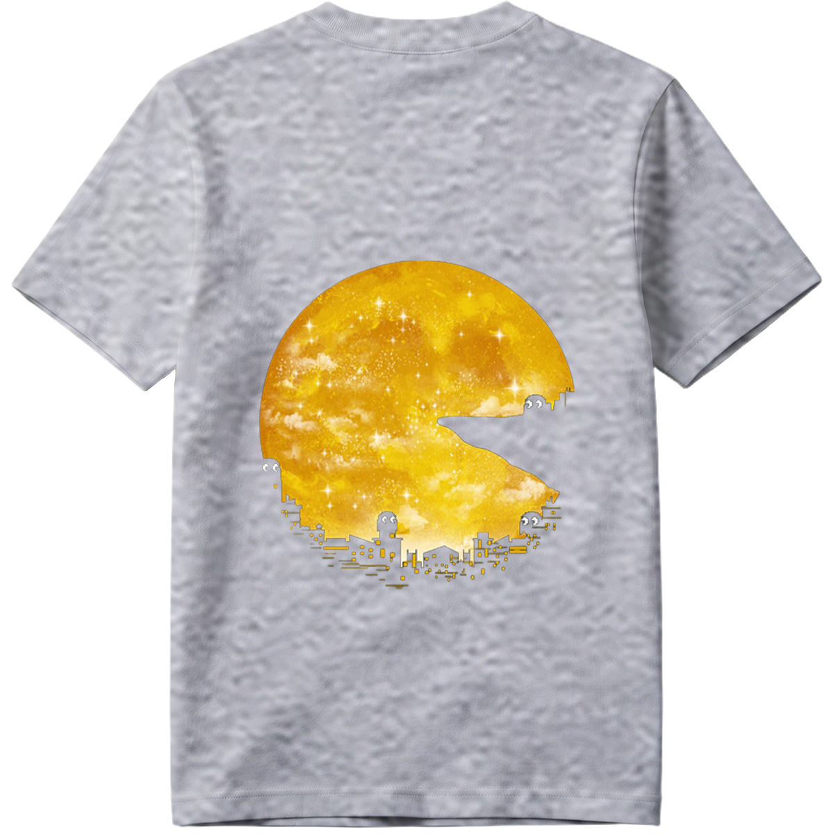 Pac-Man Cityscape Under the Moon - Tee