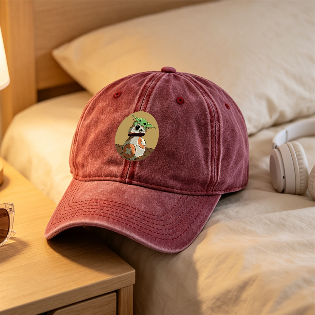 Baby Yoda and BB-8 - Washed Denim - Baseball Cap