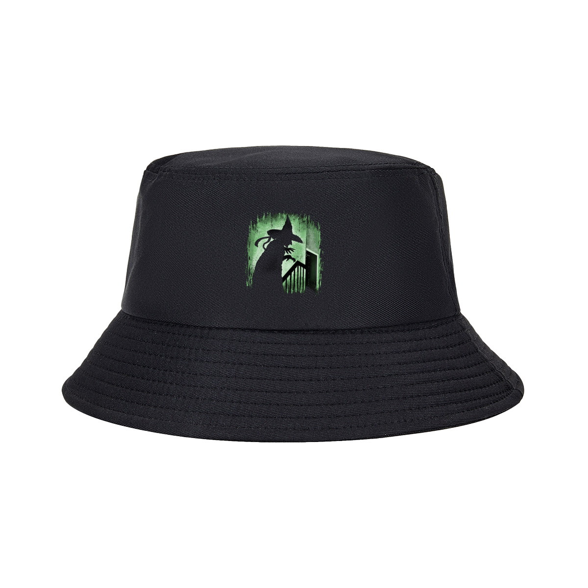Witch Silhouette in Green Glow - Fisherman's Hat
