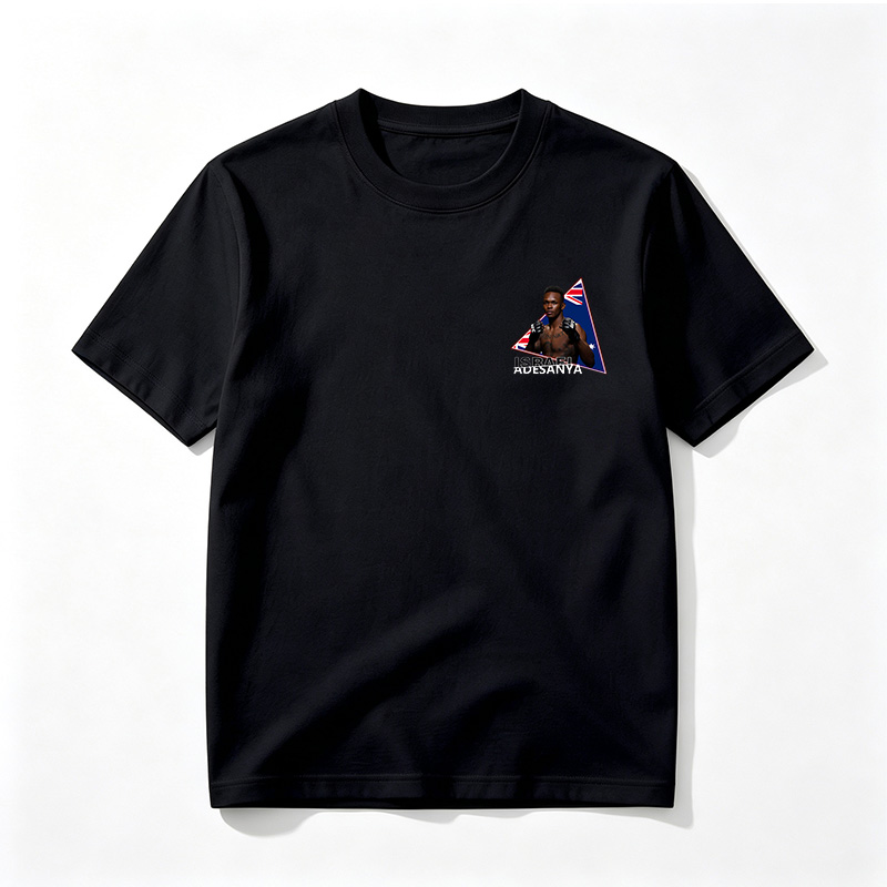 Israel Adesanya UFC Fighter with British Flag Background - Tee