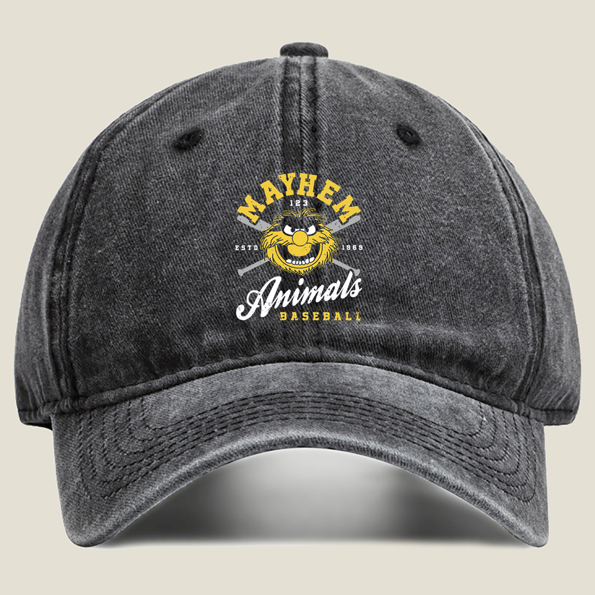 Muppets Animal Mayhem Baseball Logo - Washed Denim - Baseball Cap