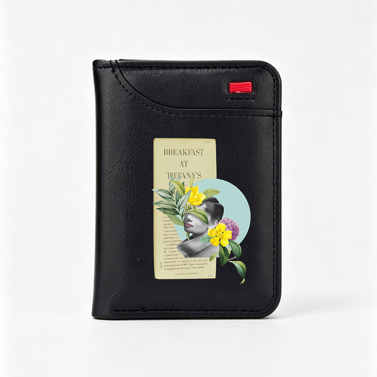Breakfast at Tiffany's: Audrey Hepburn, Truman Capote, Classic Literature, Floral Art Design - Vertical Style Wallet