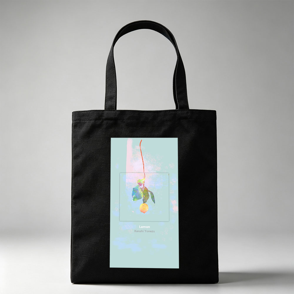 Kenshi Yonezu Lemon Watercolor Artwork with Hanging Fruit and Leaves - Canvas tote bags
