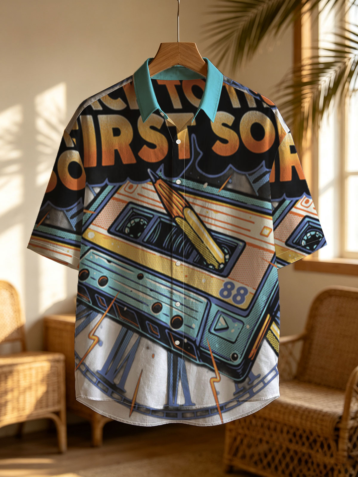 Back to the First Song: Cassette Tape with Pen and Clock Design -  Shirt