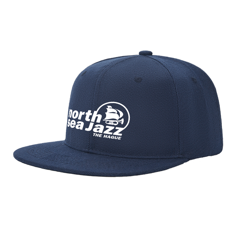 Flat Brim Baseball Cap North Sea Jazz The Hague Logo Print Streetwear Underground Skate Style Hat for Skateboarders and Urban Music Lovers Basketball Courts Streetwear Scenes