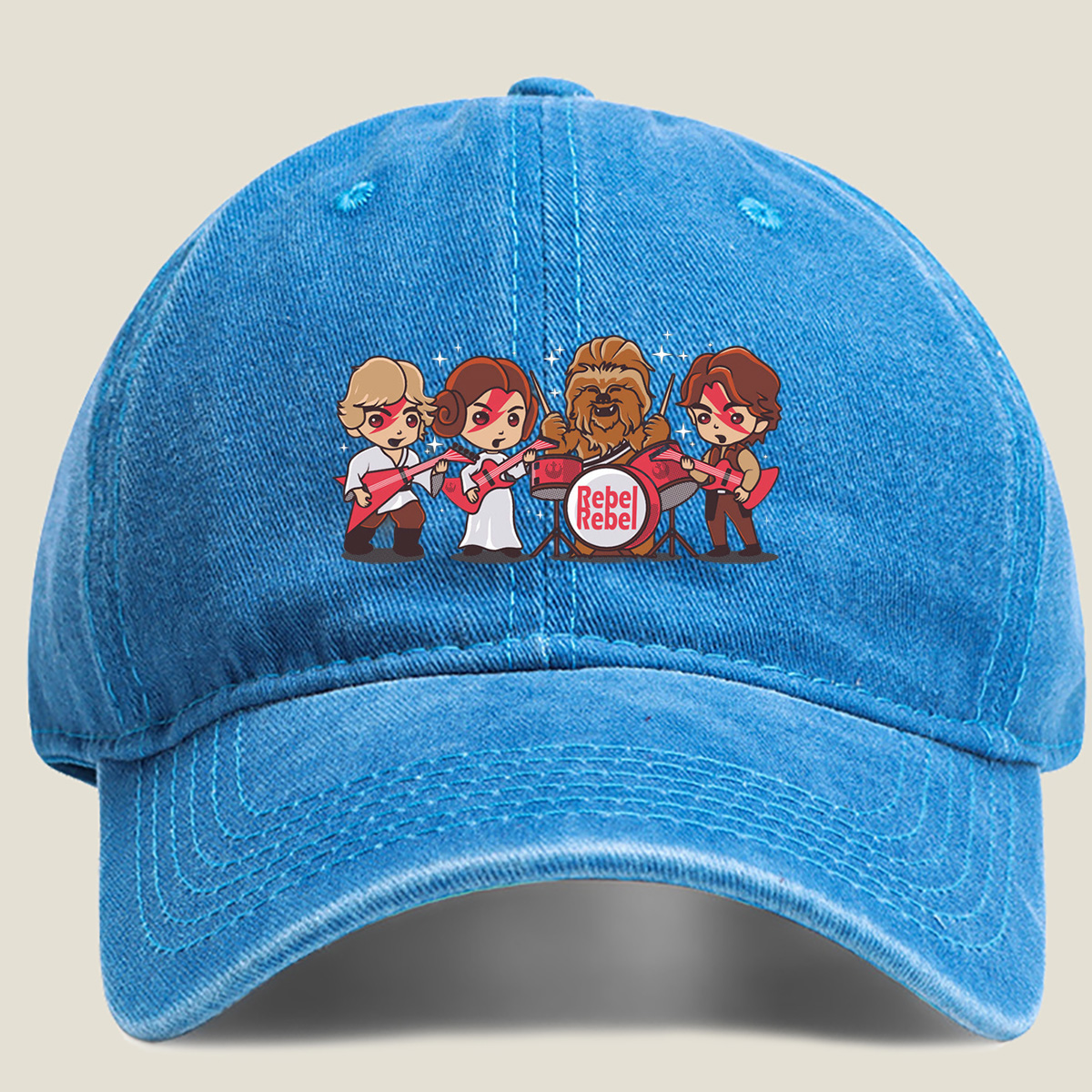 Star Wars Rebel Band: Luke, Leia, Chewbacca, and Han - Washed Denim - Baseball Cap
