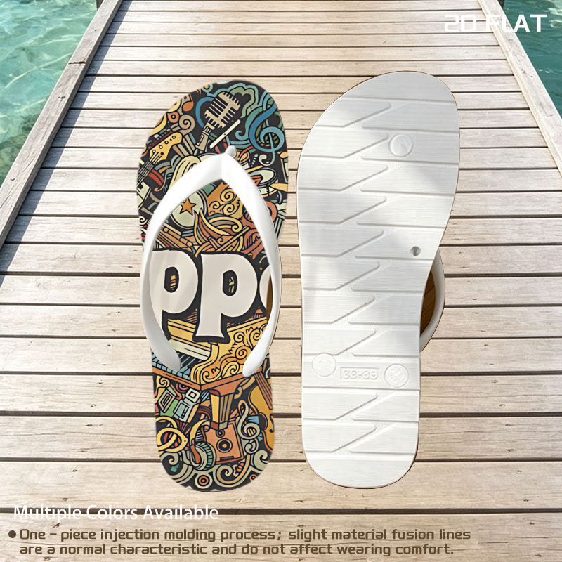 Led Zeppelin: Rock Icons and Musical Instruments Artwork -  flip-flops