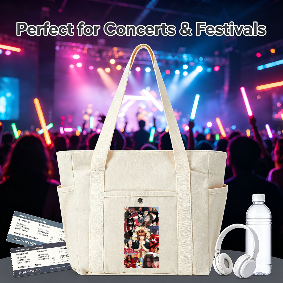 Shena Ringo Collage - A Vibrant Montage of Music, Fashion, and Artistic Expression - Multi-pocket bags