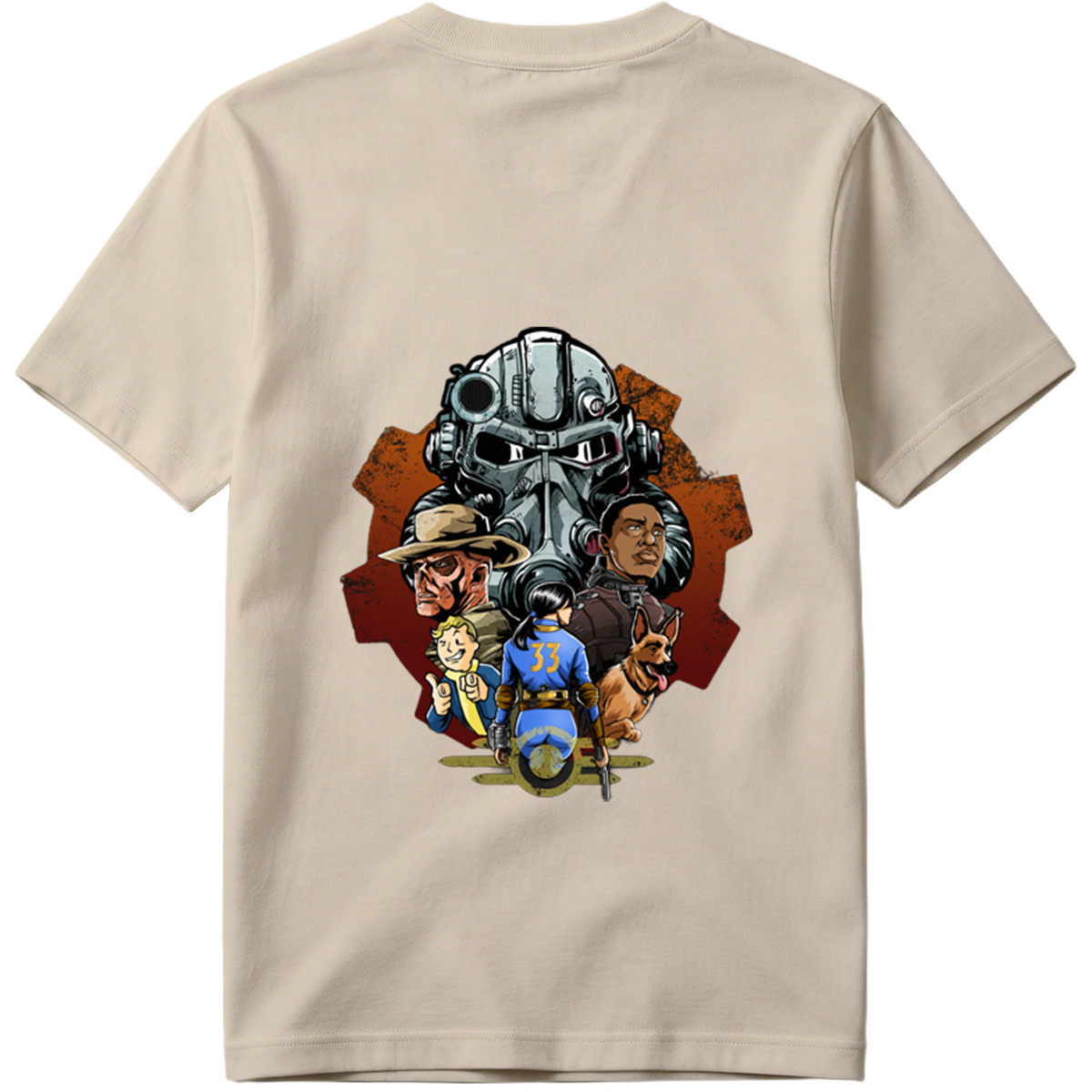 Fallout: Vault Boy, Vault Dweller, Dogmeat, and Brotherhood of Steel - Tee