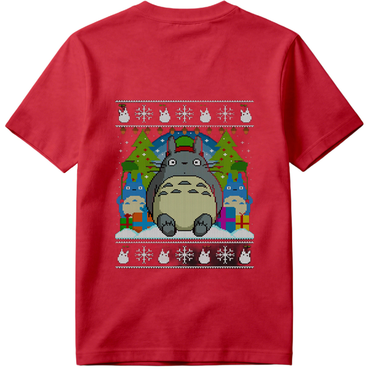 Totoro Christmas Sweater Design - Tee