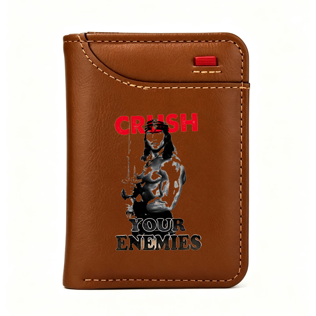 CRUSH YOUR ENEMIES: Warrior with Sword and Bandana - Vertical Style Wallet