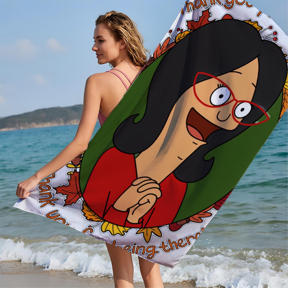 Thank You for Loving Me: A Heartfelt Message from a Cartoon Character - Beach towels